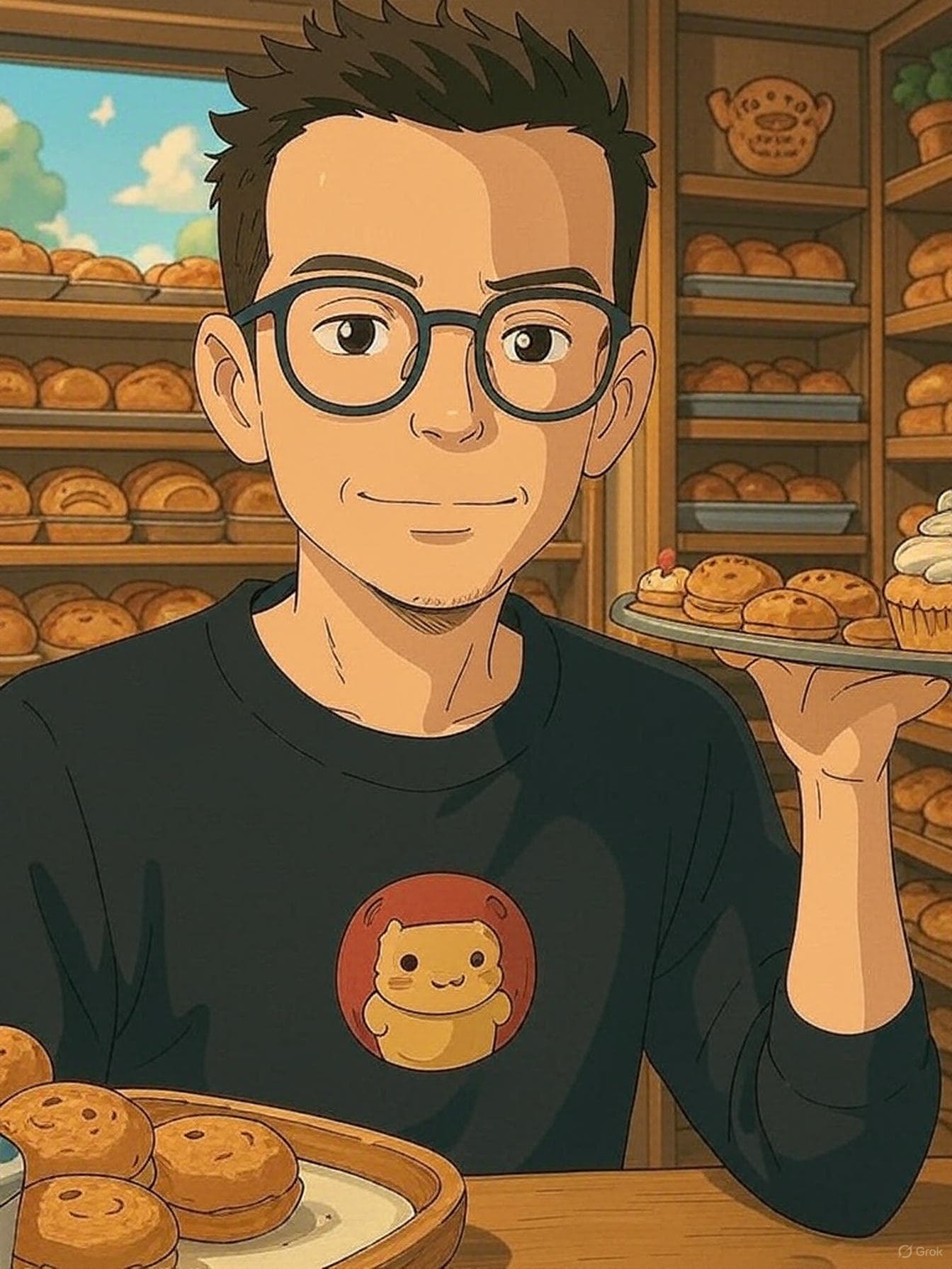 Dessin de moi dans une pâtisserie style Ghibli